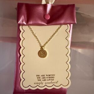 Simply Southern Gold Charm Necklace- Letter S